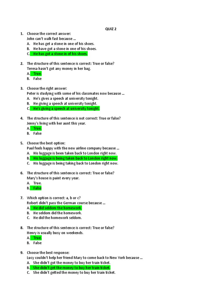 Quiz 2 | PDF