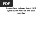 Comparison Between Latest 2016 Cyber Law of Pakistan and 2007 Cyber Law