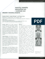 A Dashboard For Measuring Capability When Designing, Implementing and Validating Business Continuity and Disaster Recovery Projects