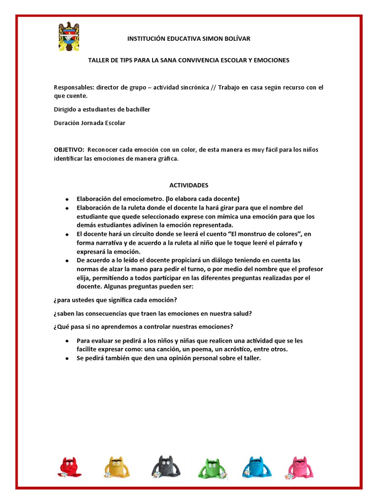 Taller de Emociones y Convivencia Escolar | PDF