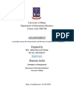 Leadership Concept and Characteristics and Diversity in Organization of Bangladesh