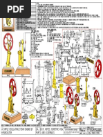 A Simple Oscillating Steam Engine by H.Muncaster. G.A., B.O.M., Notes, Isometric View, Parts and Assemblies