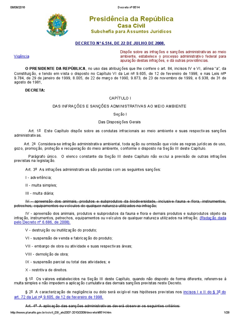 Infrações e Sanções Ambientais 2008 | PDF | Sanções (jurídico ...