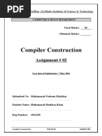 Compiler Construction: Assignment # 02