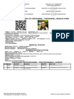 Fiche de Recensement Du Personnel / Personnel Census Form: Etablissement General