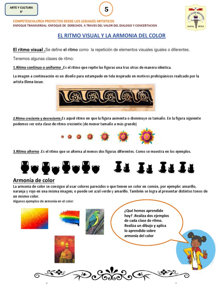 ARTE Y CULTURA 5° Segunda Semana SEGUNDA EXPERIENCIA | PDF, image size:768x1024