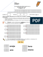 Prueba Lenguaje 1° Básico Lección Lana-Loro