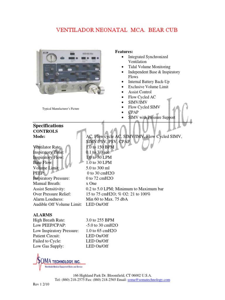 Bear Cub Ventilator: Comprehensive Specifications and Features for a ...