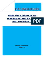 "How The Language of Disease Produces Hate and Violence?": Hamoralin, Kyla Pauleen M. Grade - 10