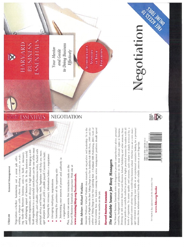 Harvard Business Essentials Negotiation PDF