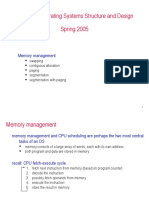 CSC 539: Operating Systems Structure and Design Spring 2005: Memory Management