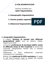 Bases For Segmentation 1