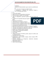 Listado de Documentos Para Registro Del Pipc