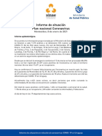 Informe de situación sobre coronavirus COVID-19 en Uruguay (08 01 2021)