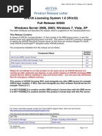 AVEVA Licensing System 1.0 (Win32) Full Release 30363 Windows Server 2008, 2003 Windows 7, Vista, XP