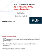 Harvard Cs 121 and Csci E-207: Lecture 4: Nfas vs. Dfas, Closure Properties