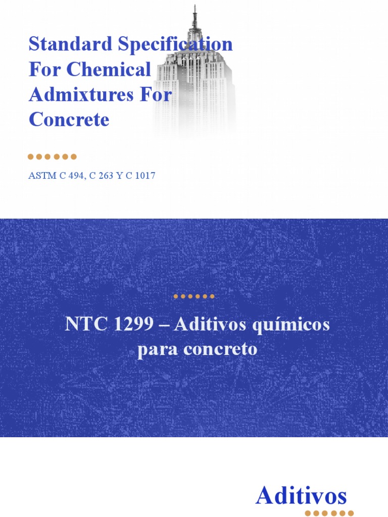 Standard Specification For Chemical Admixtures For Concrete: ASTM C 494 ...