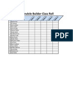 Mamulele Builder Class Roll: Child Name