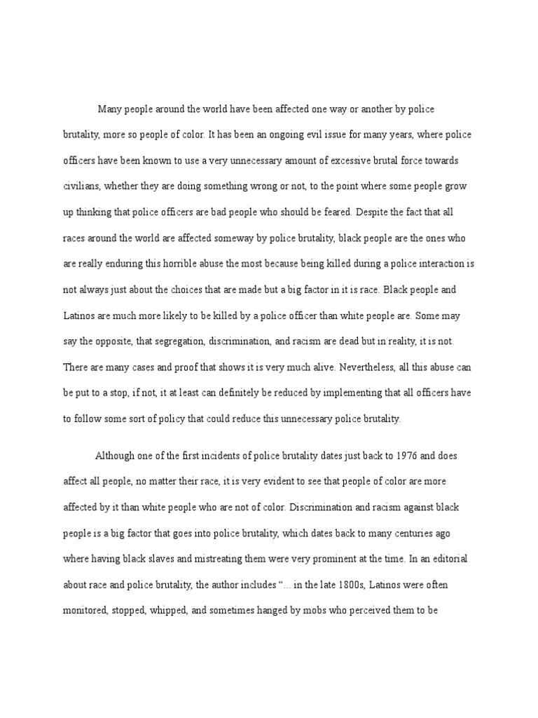 police brutality essay pdf