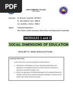 Social Dimensions of Education: MODULES 1 and 2