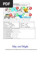 May and Might: WRITE: Dance - Drive A Car - Fly - Play The Guitar - Ride A Bike - Run - Speak English - Swim