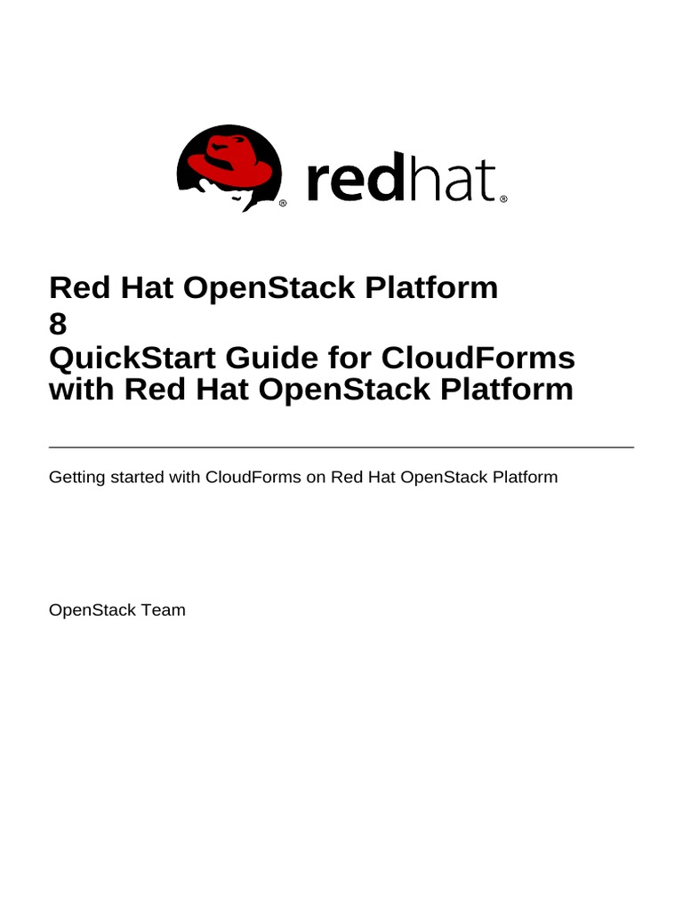 Red Hat Openstack Platform 8 Quickstart Guide For Cloudforms With Red ...