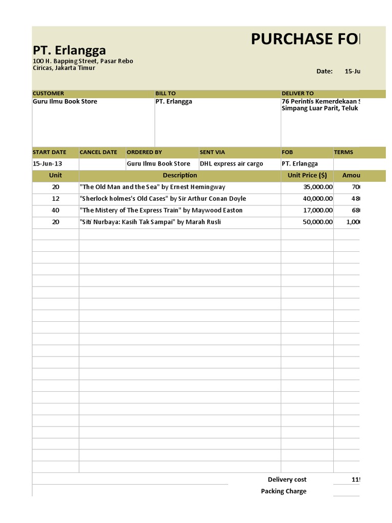Purchase Form1 | PDF