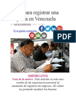 Pasos para Registrar Una Empresa en Venezuela