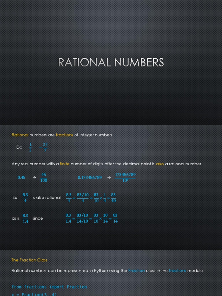 Python Rational Numbers PDF | PDF | Numbers | Rational Number