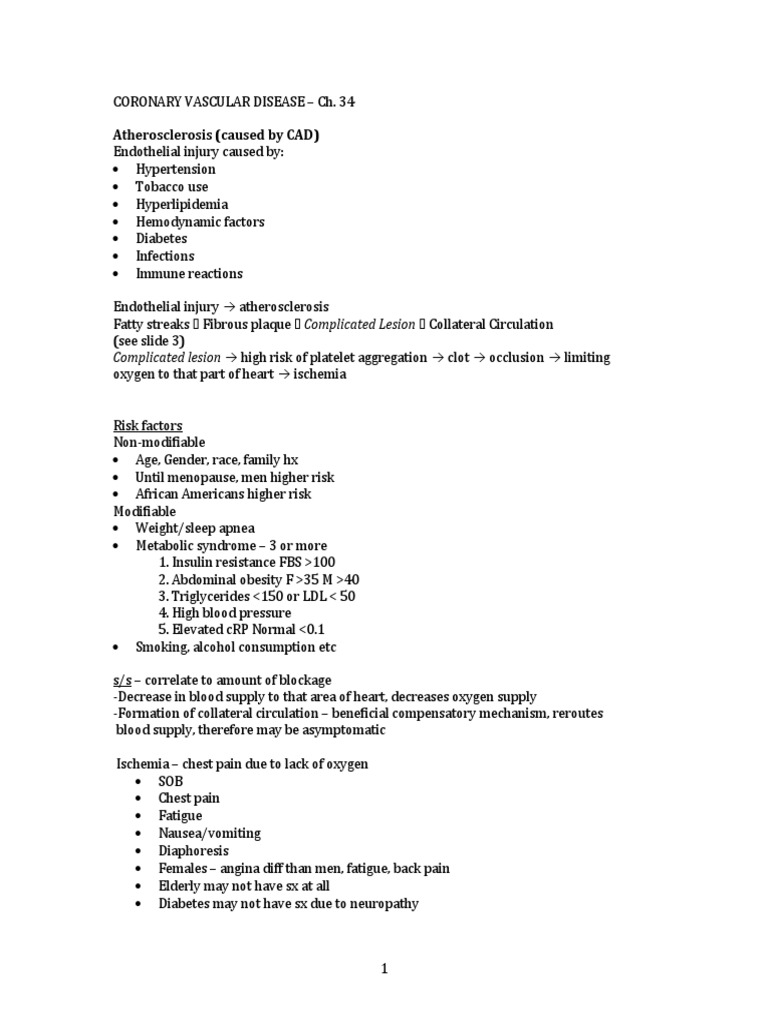 Cardiac Lecture Notes Pdf Myocardial Infarction Heart Valve