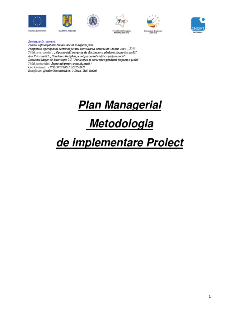 Metodologie Implementare Proiect | PDF