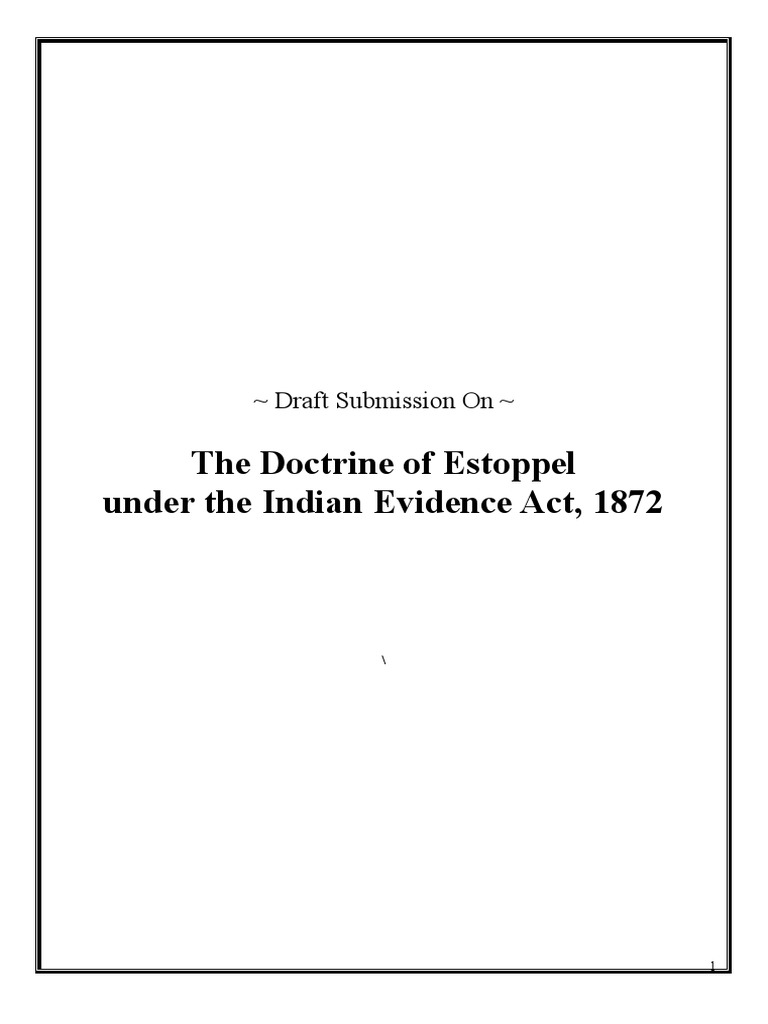 Doctrine of Estoppel in Evidence Law | PDF