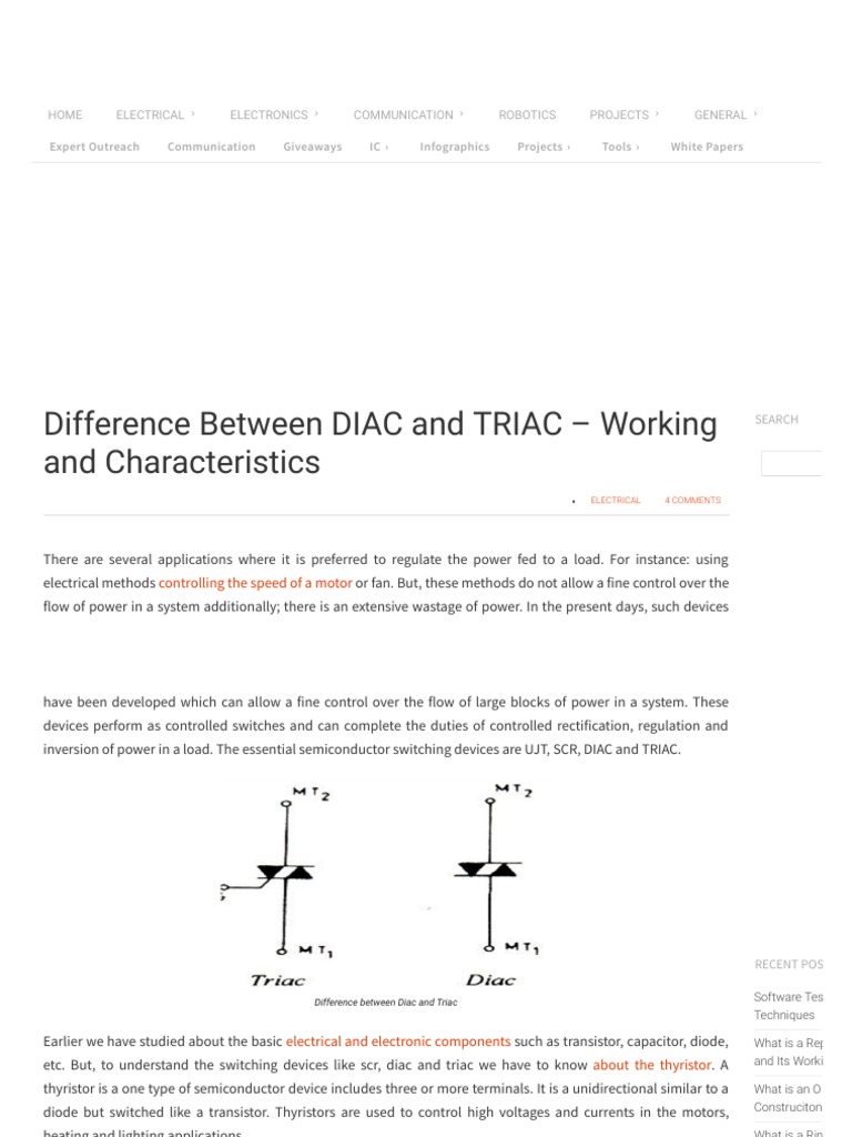 DIAC and TRIAC Working, Operation & Construction PDF Field Effect