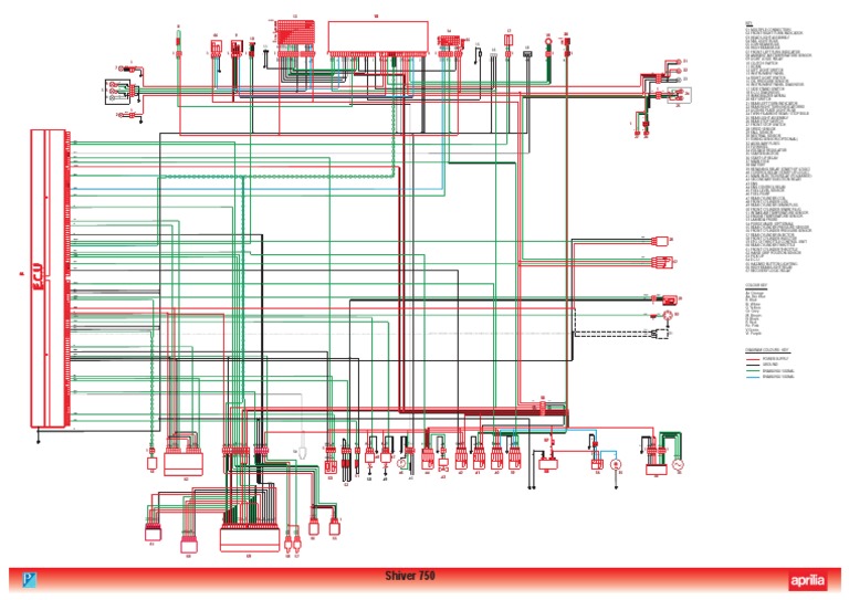 Aprilia Shiver 750 Wiring Diagram | PDF | Electrical Equipment