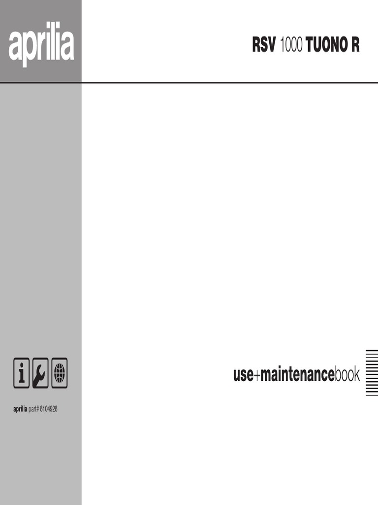 Aprilia Tuono 1000 Wiring Diagram 2005 Onwards | PDF | Clutch | Headlamp