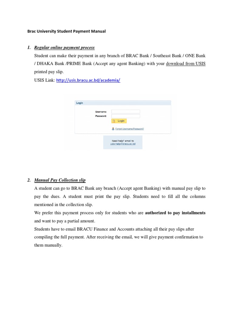 BRAC University Payment Guide | PDF