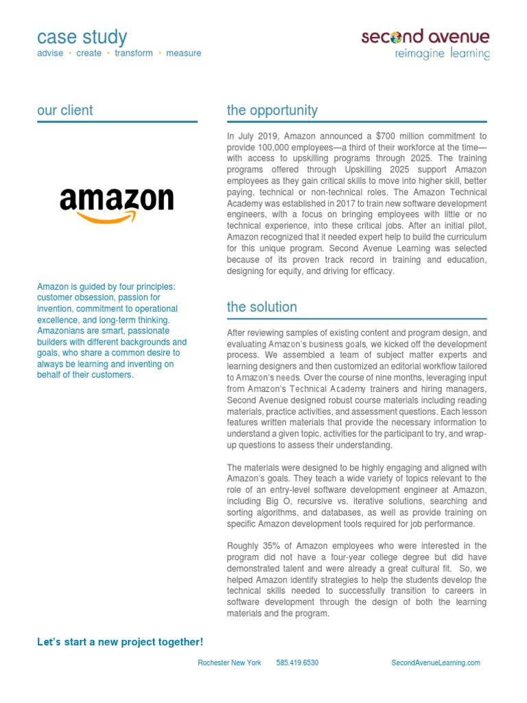 Amazon Technical Academy | PDF | Curriculum | Learning