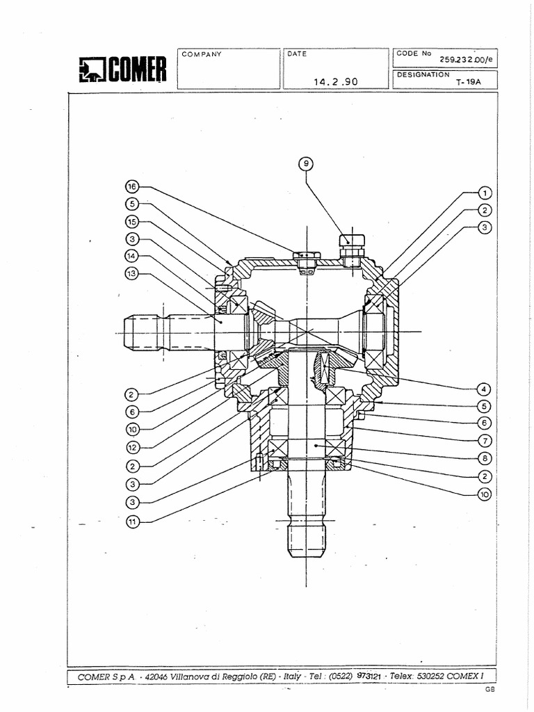 Comer 259232 редуктор щетки GMR Holder | PDF