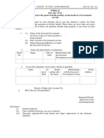 Form 12 (See Rule 77 (2) ) Form of Application For The Grant of Death Gratuity On The Death of A Government Servant