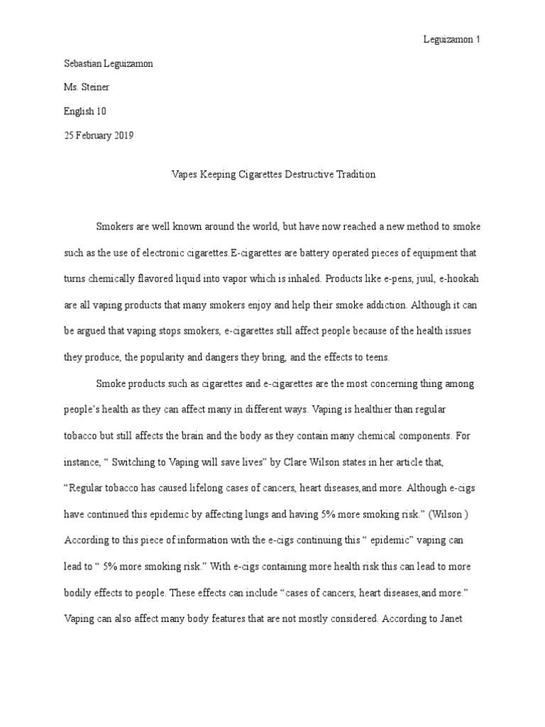 e cigarette research paper pdf Dangers of Vaping Among Teens | PDF | Electronic Cigarette