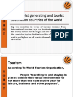 Major Tourist Generating and Tourist Destination Countries of The World