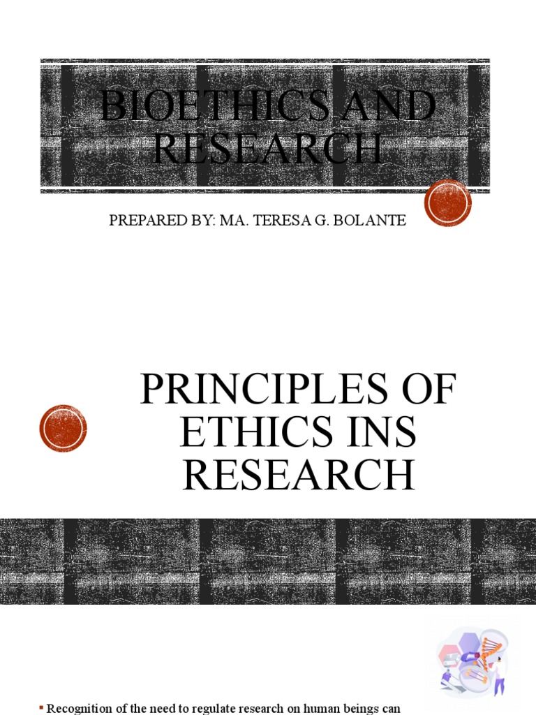 Bioethics In Research Pdf Medical Record Autonomy