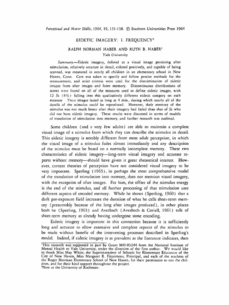 Eidetic Kids Download Free PDF Mental Processes