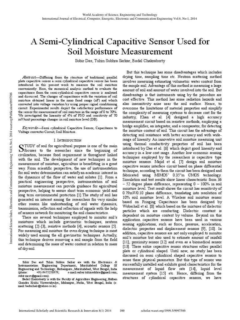 Soil Moisture Sensor Innovation | PDF | Capacitor | Sensor