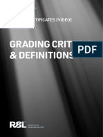 Graded Certificates Grading Criteria
