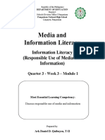 Information Literacy (Responsible Use of Media and Information)