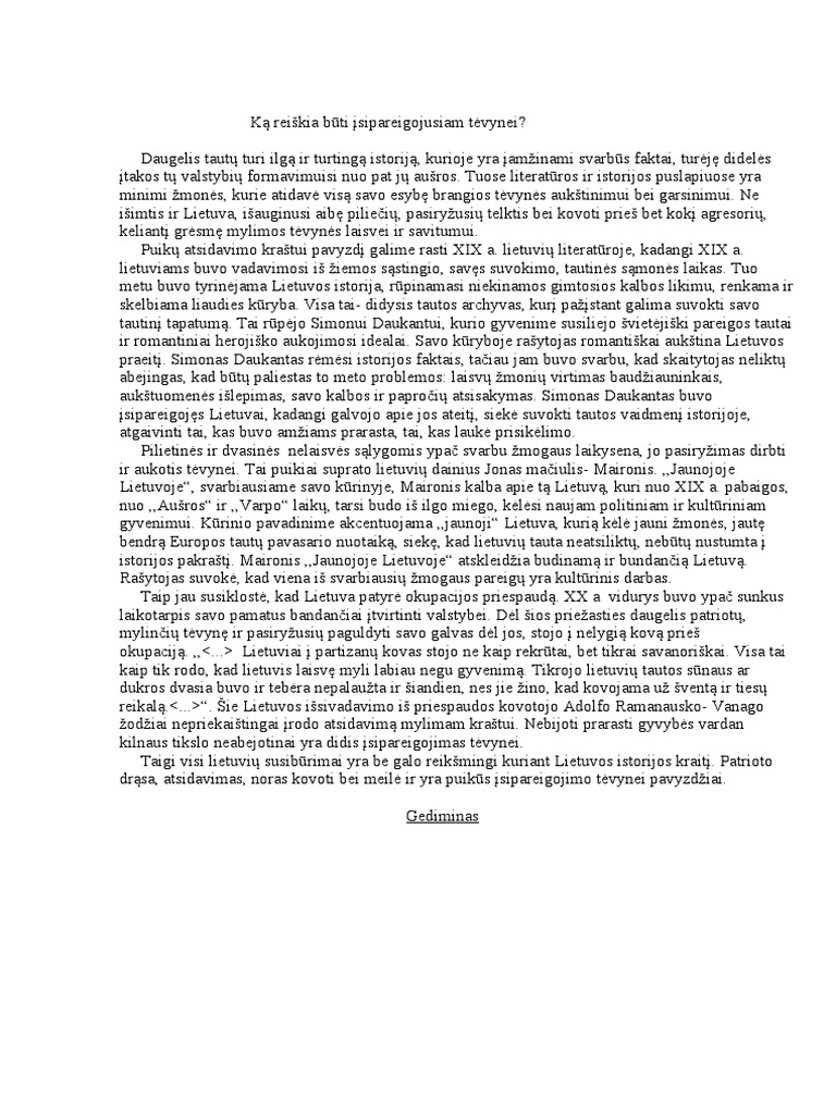 Ka Reiskia Buti Isipareigojusiam Tevynei PDF