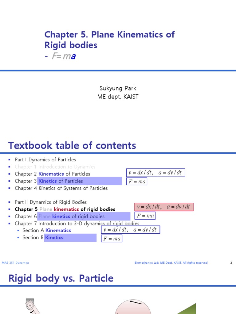 Plane Kinematics of Rigid Bodies | PDF | Kinematics | Rotation Around A ...