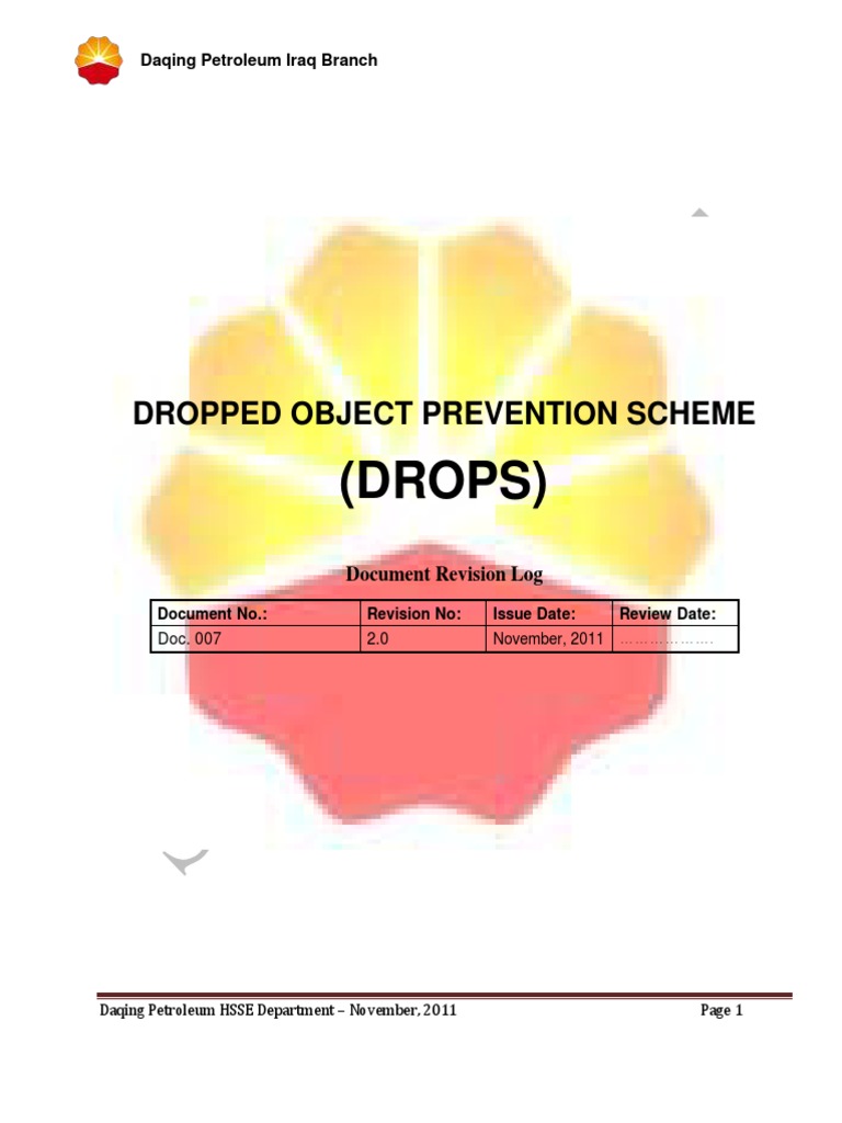 Dropped Object Prevention Strategy | PDF | Drilling Rig | Equipment