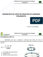 11 - Parametros de Corte No Processo de Usinagem Fresamento